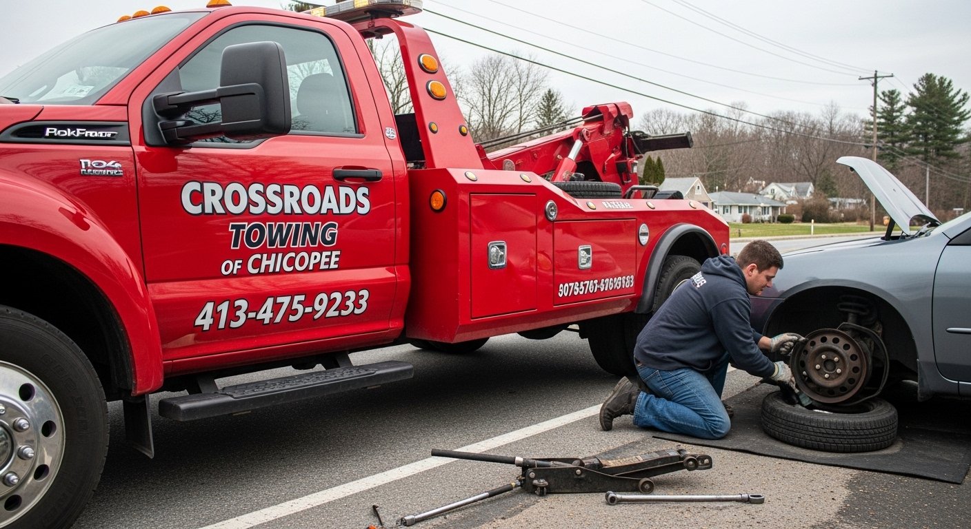 Flat Tire Change Service in Chicopee, MA