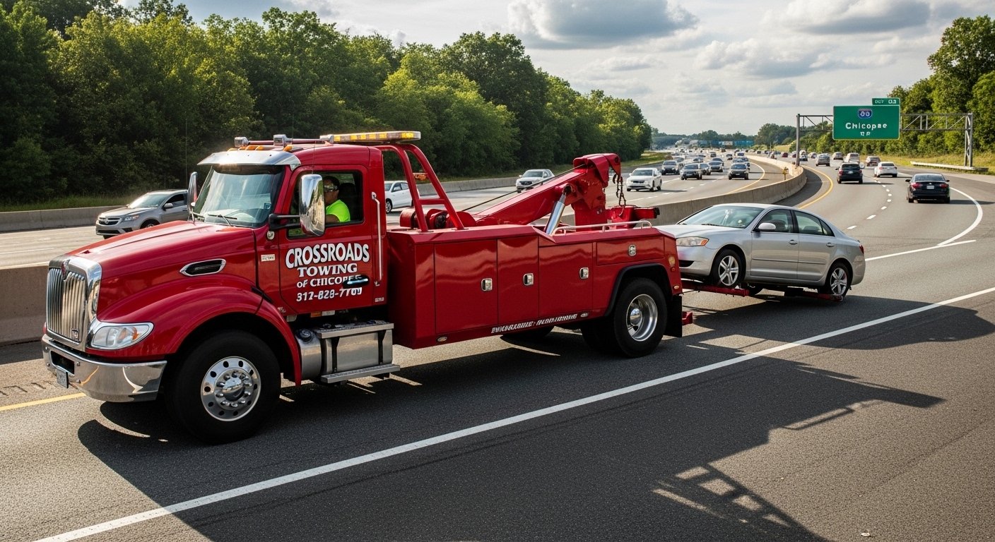 Tow Truck for the Mass Pike Near Chicopee, MA